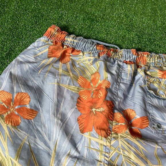 San N Sun Quick Dry Hawaiian Floral Swimwear Swim Board Short Trunks Size L - Picture 12 of 15